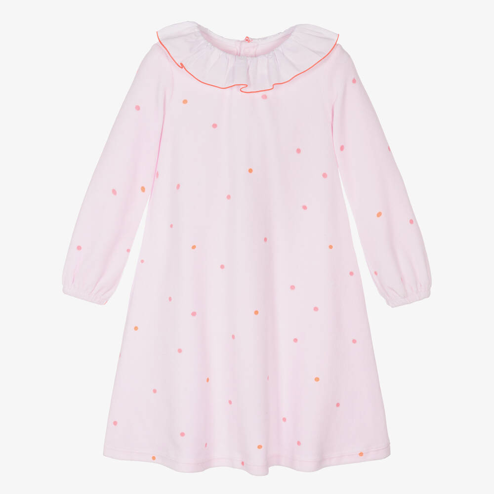 Jacadi Paris - Chemise de nuit rose en velours de coton fille | Childrensalon