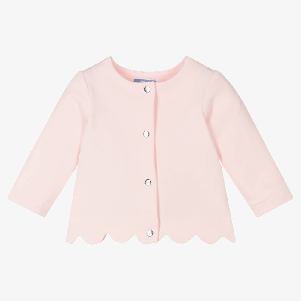 Jacadi Paris - Girls Pink Jersey Cardigan | Childrensalon
