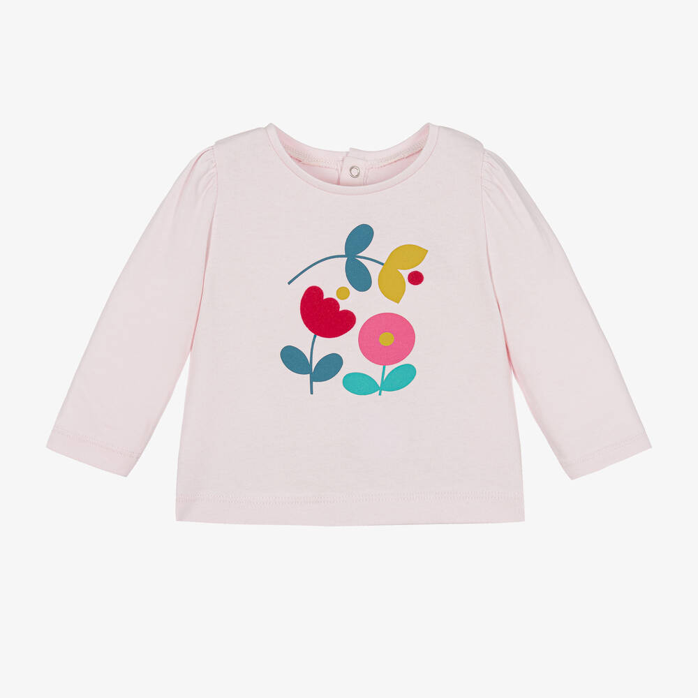 Jacadi Paris-Girls Pink Organic Cotton Top | Childrensalon Outlet
