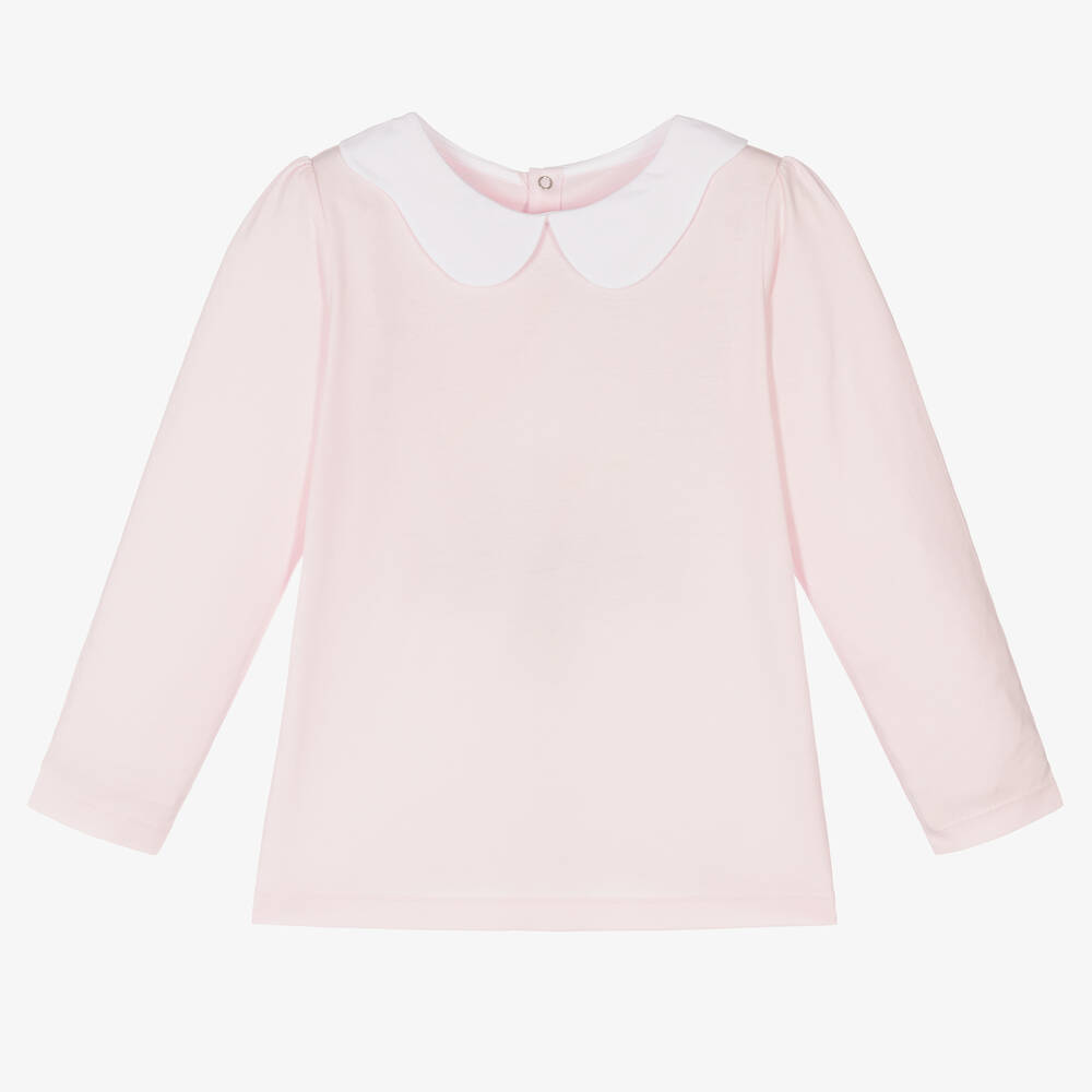 Jacadi Paris - Girls Pink Organic Cotton Top | Childrensalon