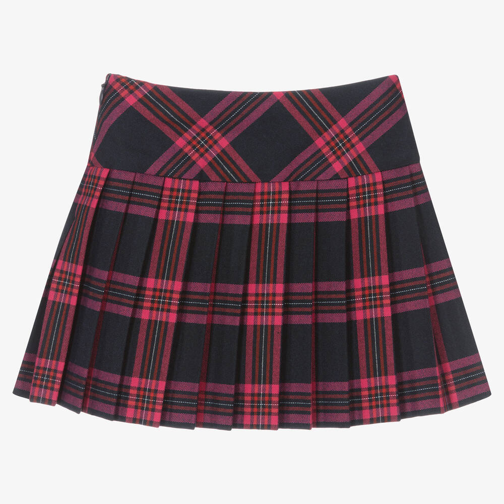 Plaid pleated skirt pink new arrivals