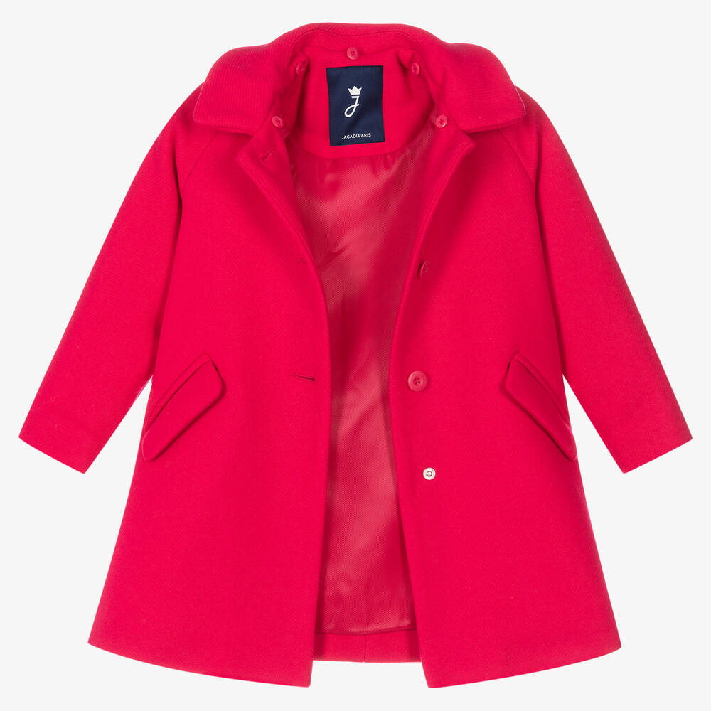 Jacadi Paris Manteau rose en laine fille Childrensalon Outlet
