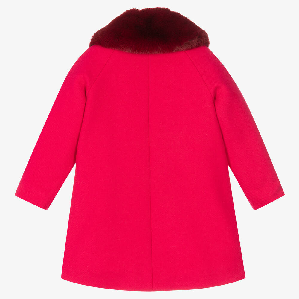 Jacadi Paris-Girls Pink Wool Coat | Childrensalon Outlet