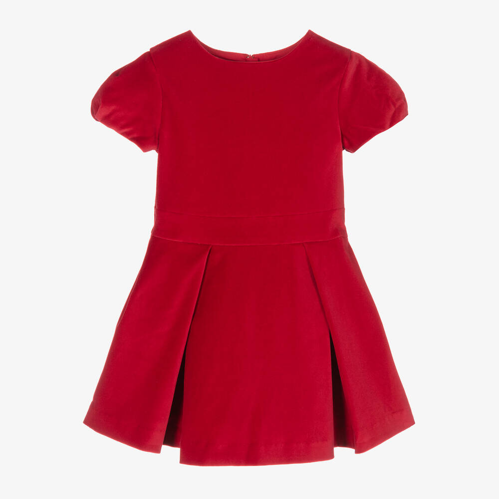 Jacadi Paris - Robe rouge velours de coton fille | Childrensalon