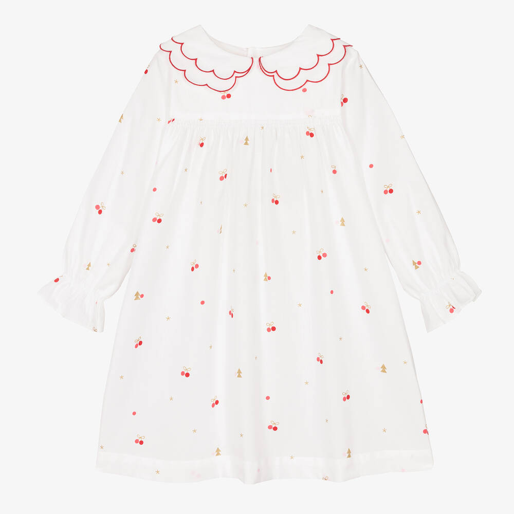 Jacadi Paris - Girls White Cotton Nightdress | Childrensalon