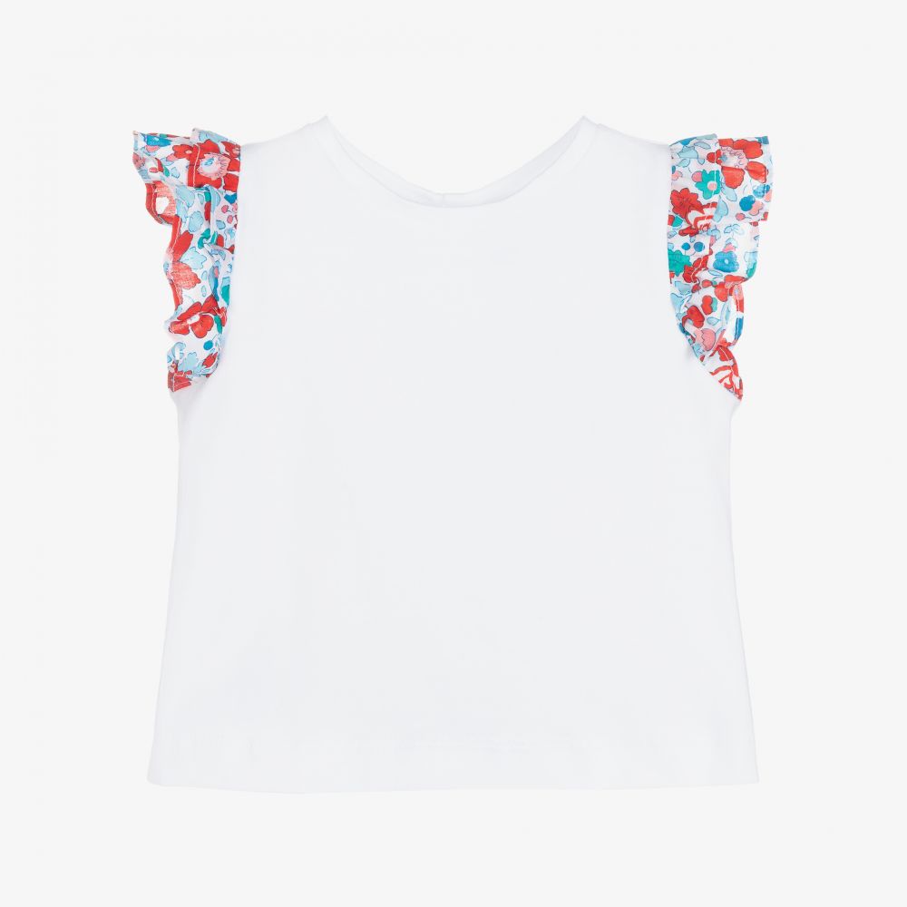 Jacadi Paris - Белая футболка с принтом Liberty для девочек | Childrensalon