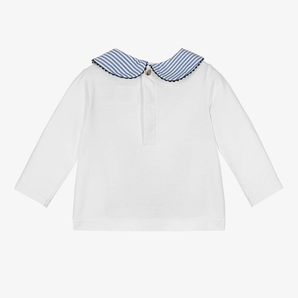 Jacadi Paris-Girls White Organic Cotton Top | Childrensalon Outlet