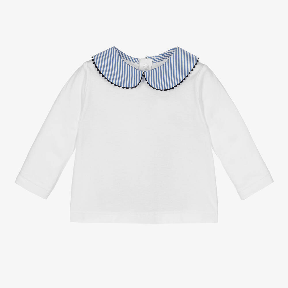 Jacadi Paris - Girls White Organic Cotton Top | Childrensalon