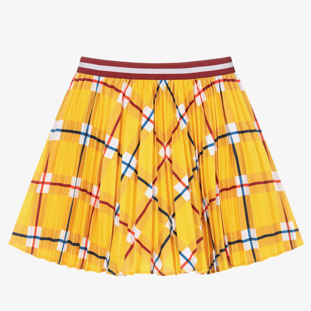 Girls Yellow Pleated Skirt