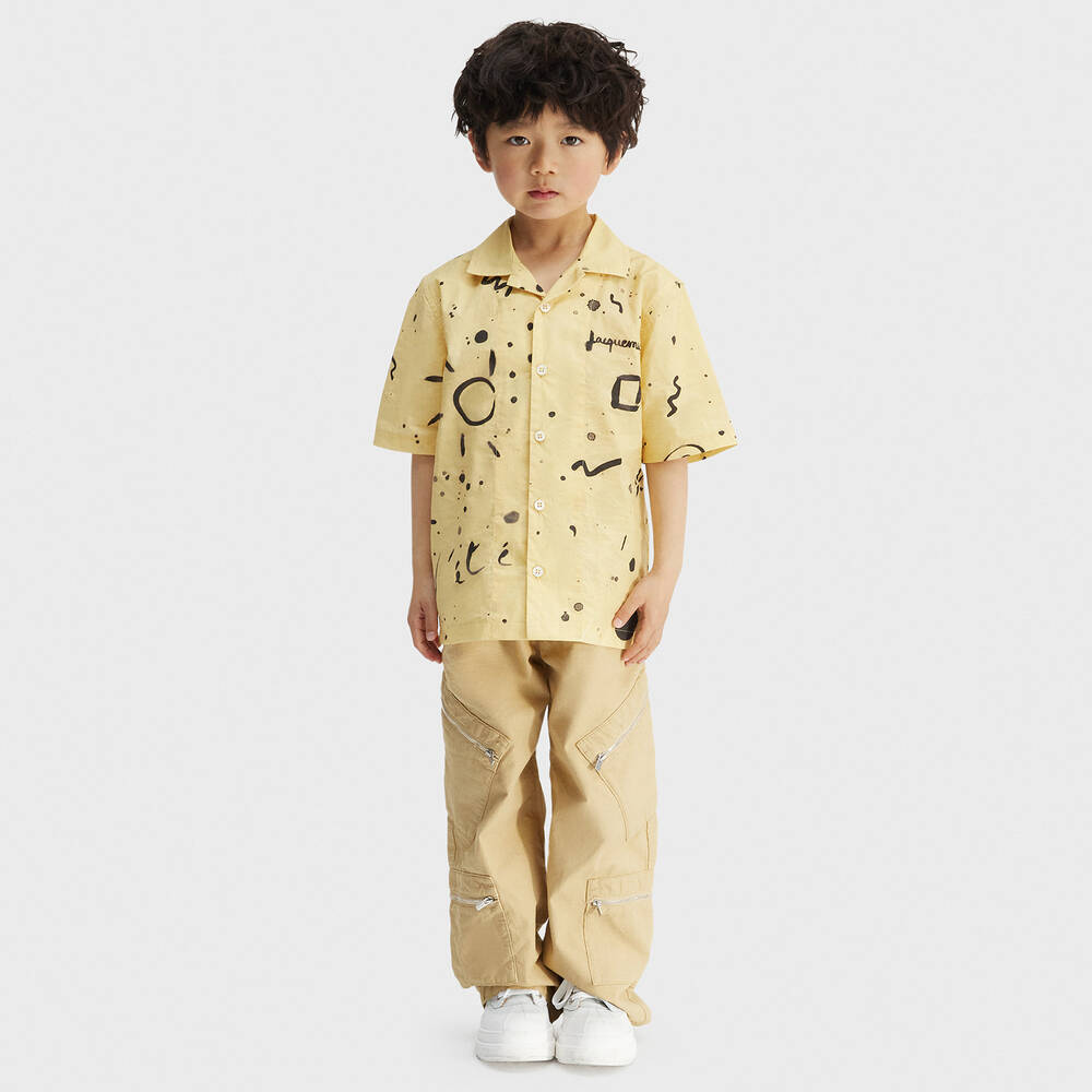 JACQUEMUS-بنطلون كارغو قطن لون بيج | Childrensalon Outlet