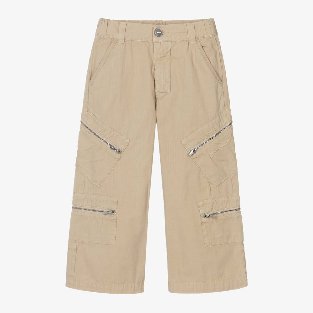 JACQUEMUS-Beige Cotton Cargo Trousers | Childrensalon Outlet