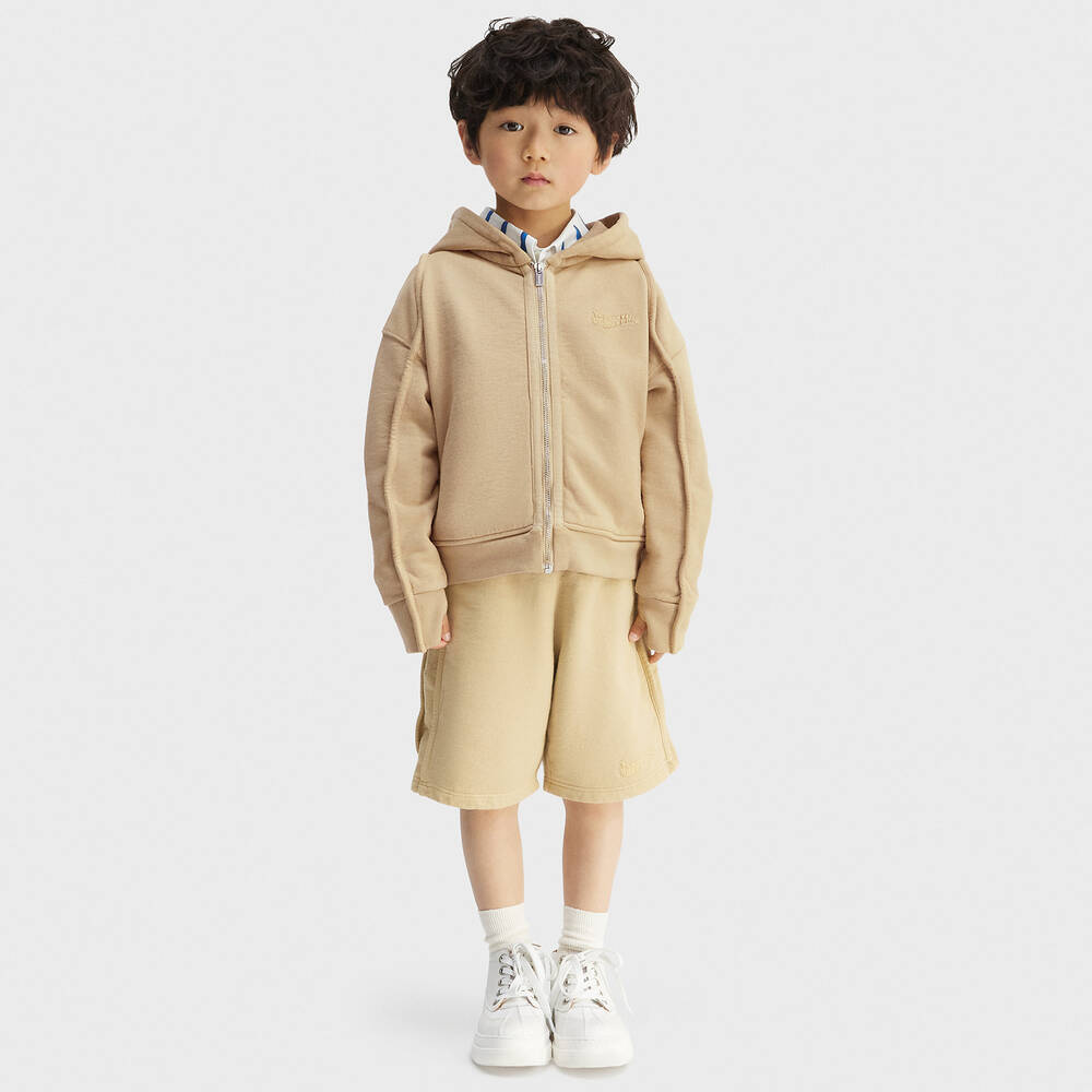 JACQUEMUS-Бежевые шорты из хлопкового трикотажа | Childrensalon Outlet
