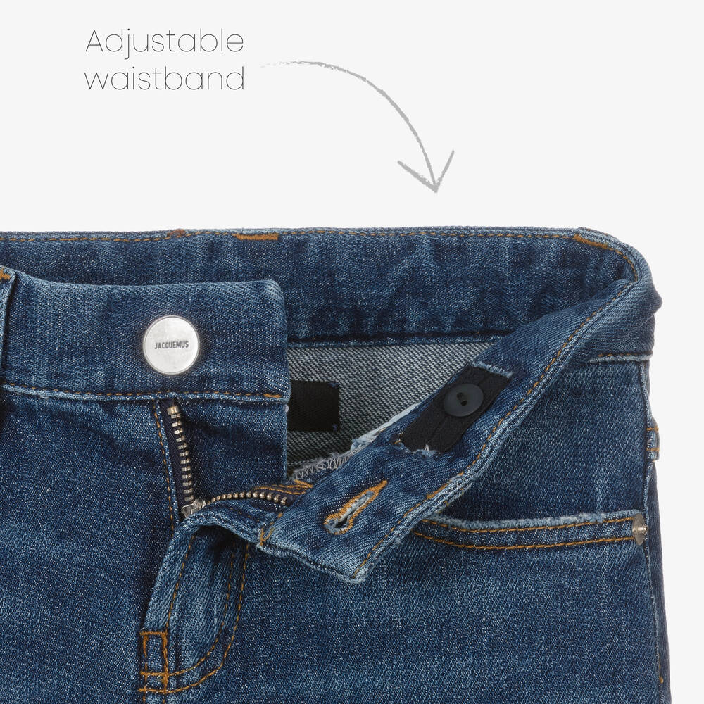 JACQUEMUS-Blue Relaxed Straight Denim Jeans | Childrensalon Outlet