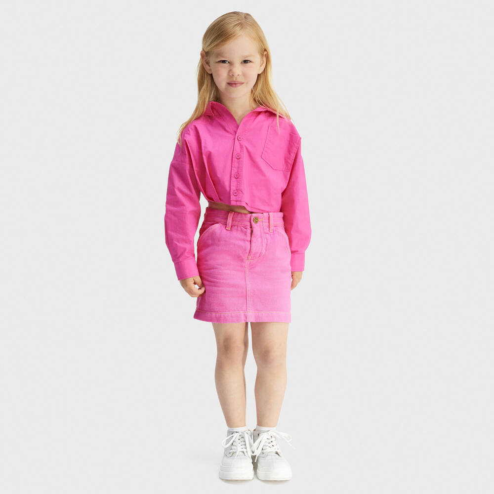 Childrens pink denim skirt cheap
