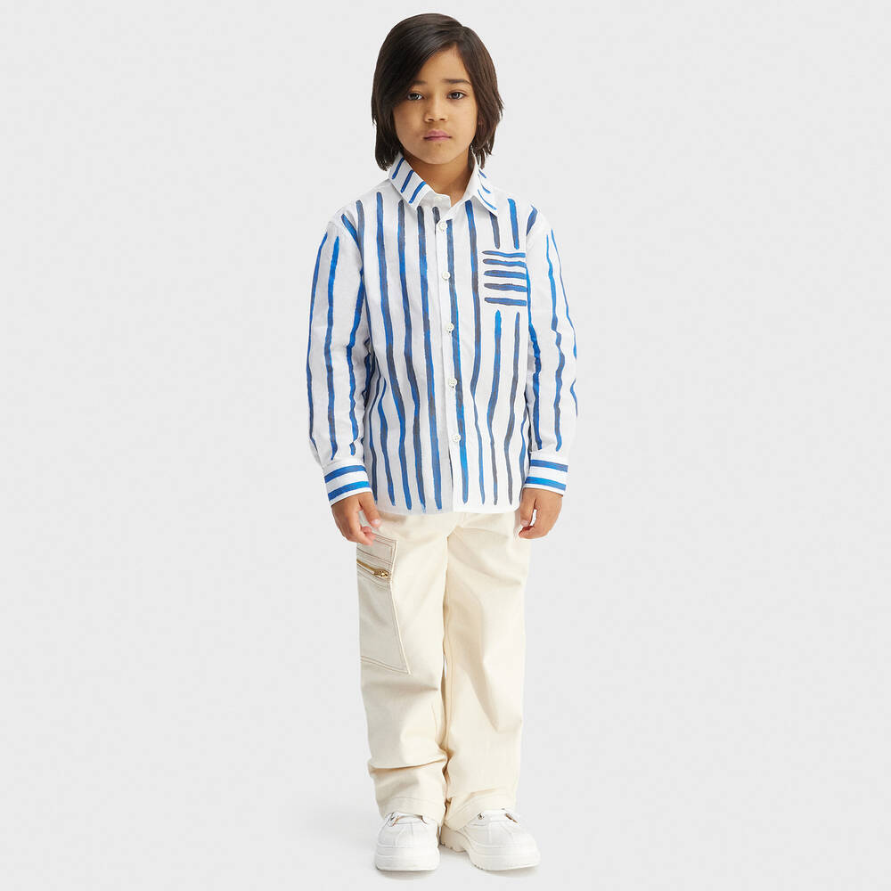 JACQUEMUS-Кремовые джинсовые брюки прямого кроя | Childrensalon Outlet