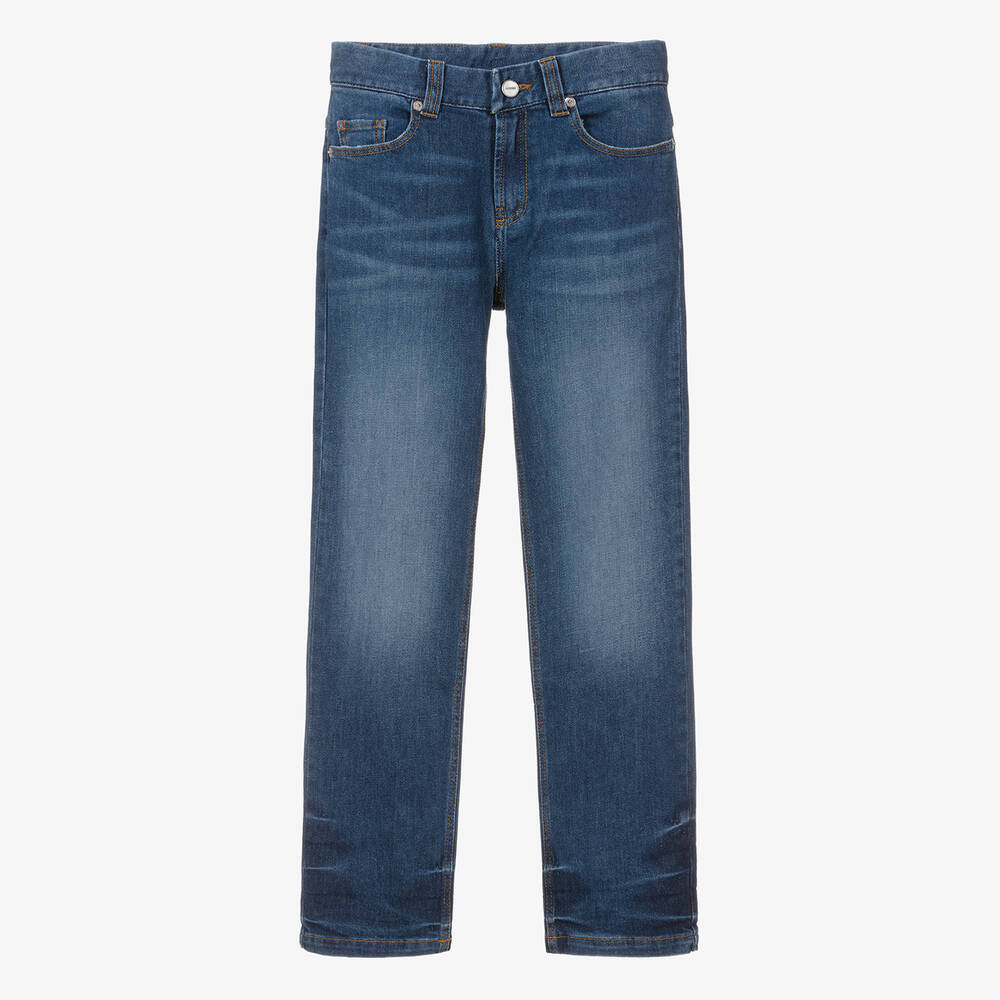 JACQUEMUS-Teen Blue Relaxed Straight Denim Jeans | Childrensalon Outlet