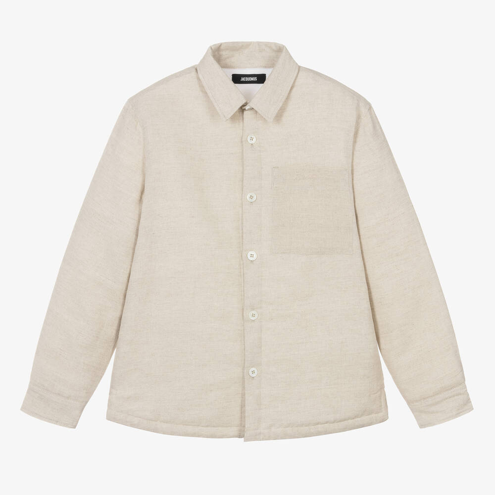 JACQUEMUS-Бежевый стеганый льняной шакет для мальчиков-подростков | Childrensalon Outlet