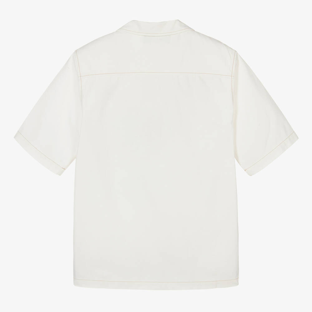 JACQUEMUS-قميص قطن عضوي لون عاجي للمراهقين | Childrensalon Outlet