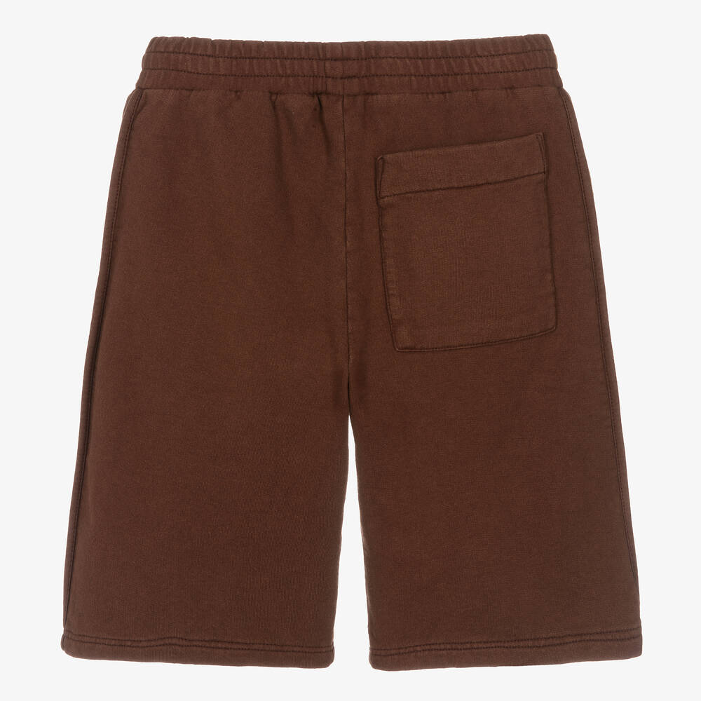 JACQUEMUS-Teen Brown Cotton Jersey Shorts | Childrensalon Outlet