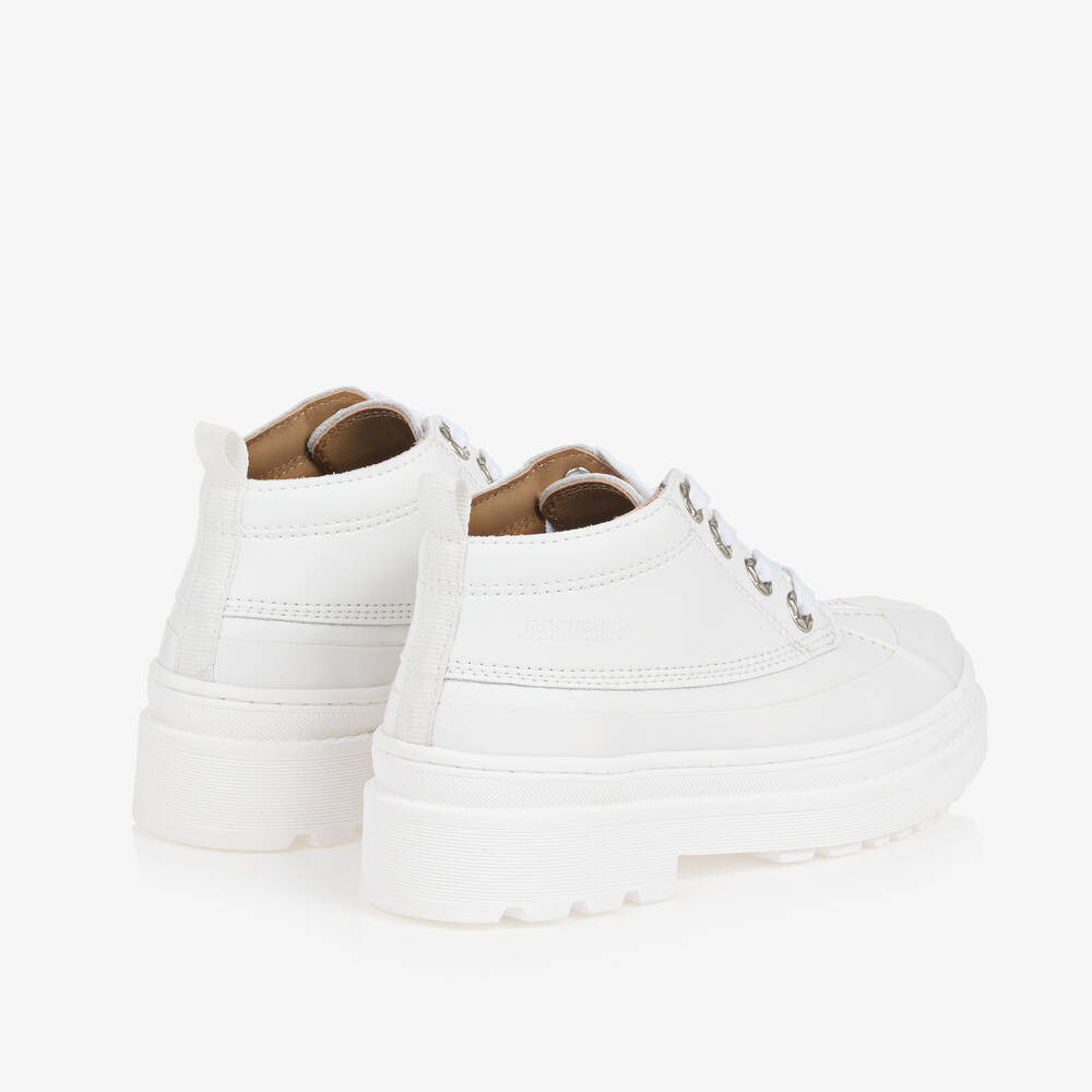 جاكموس-بوت بطول الكاحل بأربطة جلد لون أبيض | Childrensalon Outlet