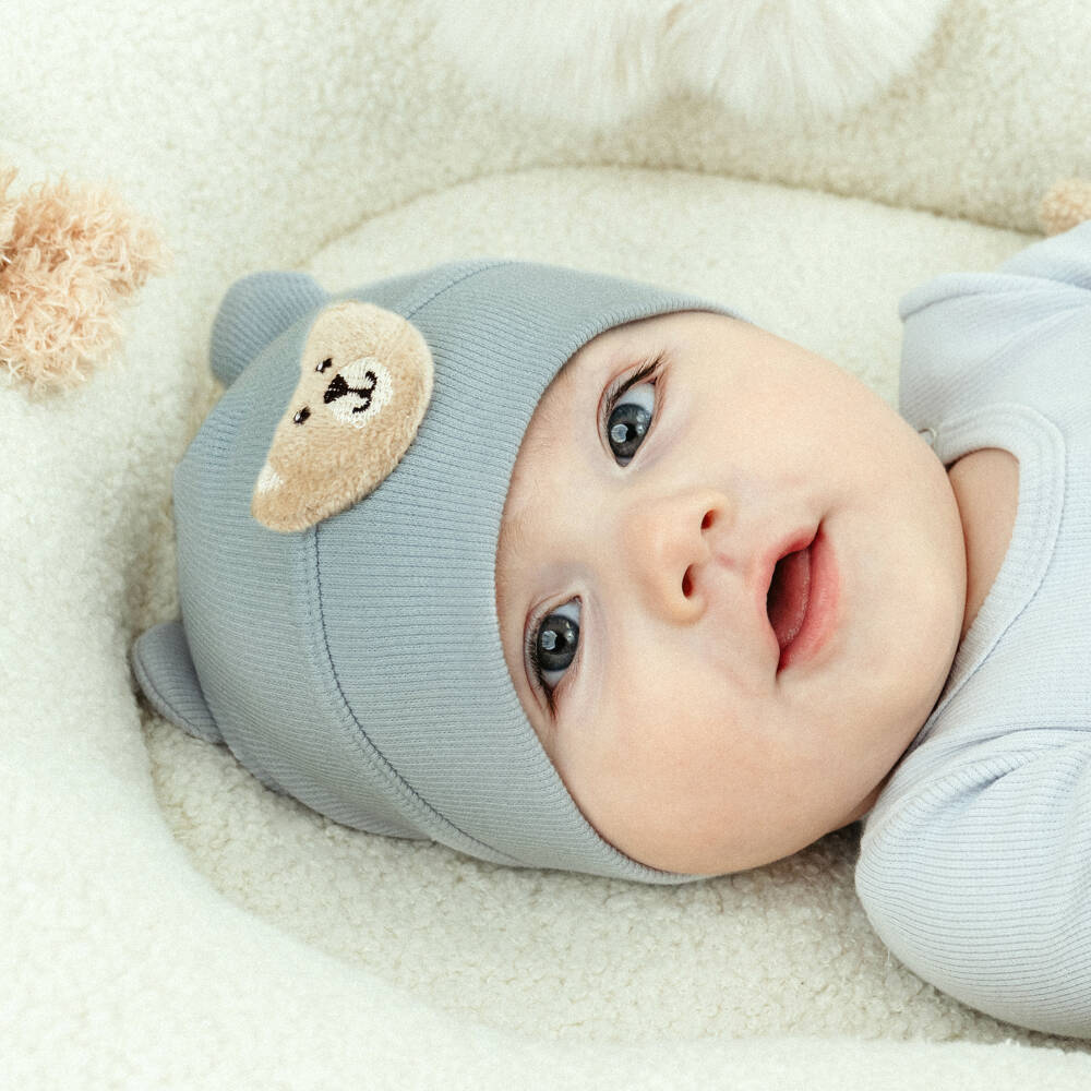 Jamiks-Baby Boy's Blue Bear Knit Cap | Childrensalon Outlet