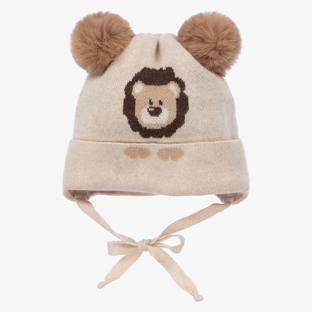 Jamiks - Baby Boys Beige Knitted Hat | Childrensalon