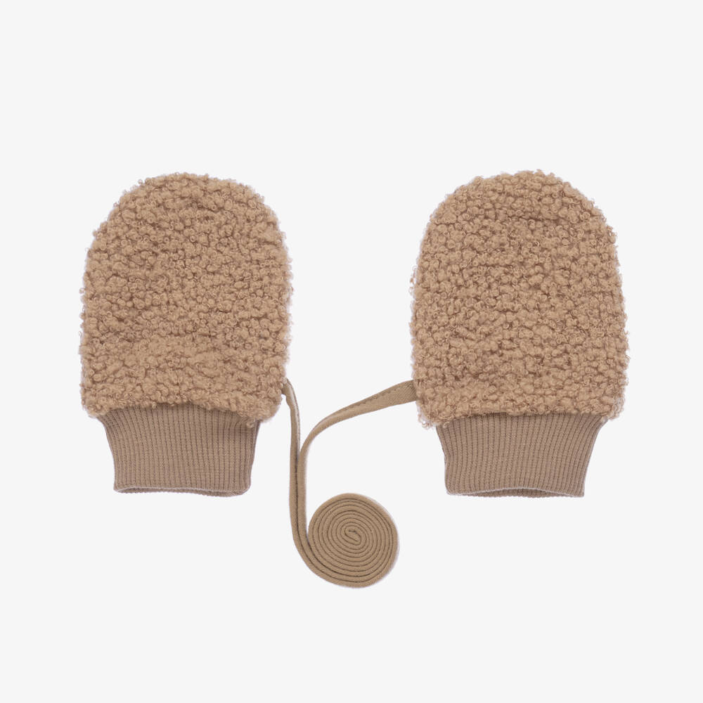 Jamiks-Baby Boys Brown Bouclé Mittens | Childrensalon Outlet
