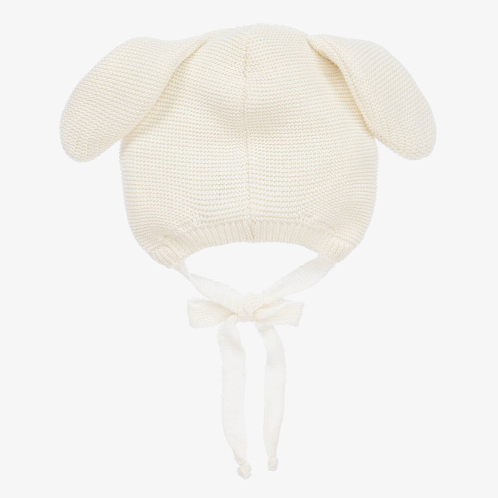 Jamiks-Baby Boys Ecru Bunny Ear Cap | Childrensalon Outlet