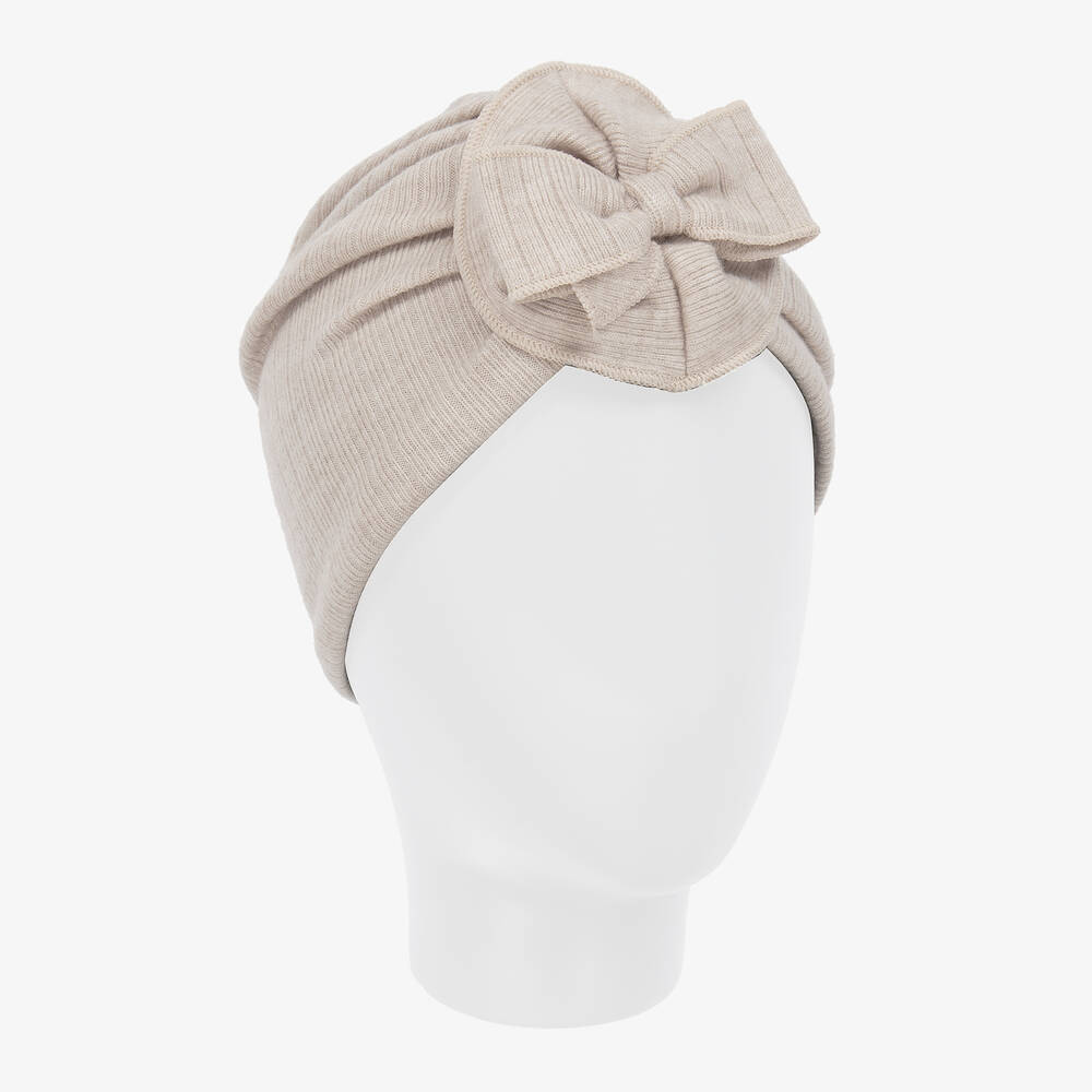 Jamiks-Бежевый тюрбан из вискозы с бантом | Childrensalon Outlet
