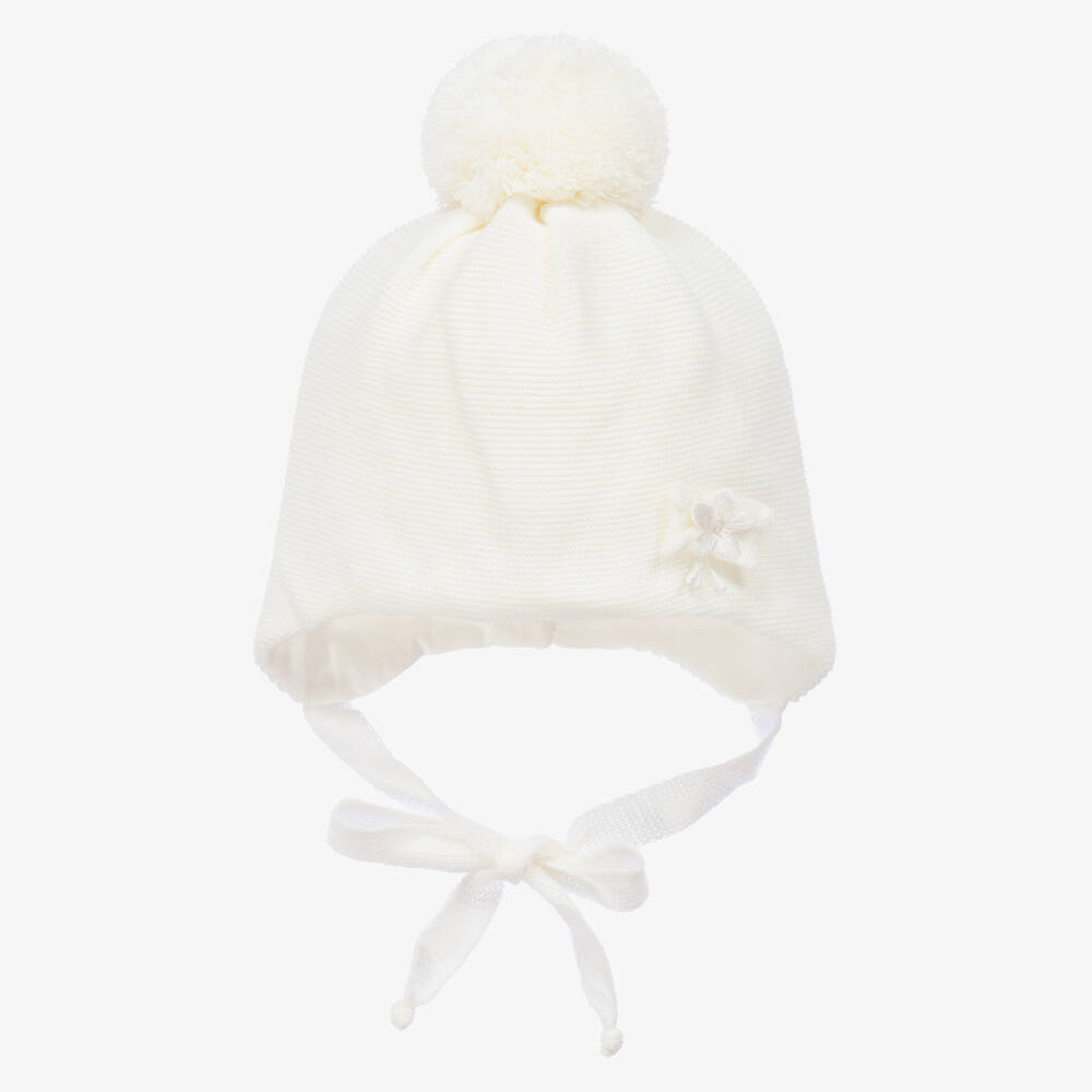 Jamiks - Baby Girls Ivory Knitted Hat | Childrensalon