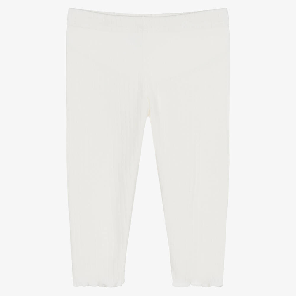 Jamiks - Baby Girls Ivory Ribbed Leggings | Childrensalon