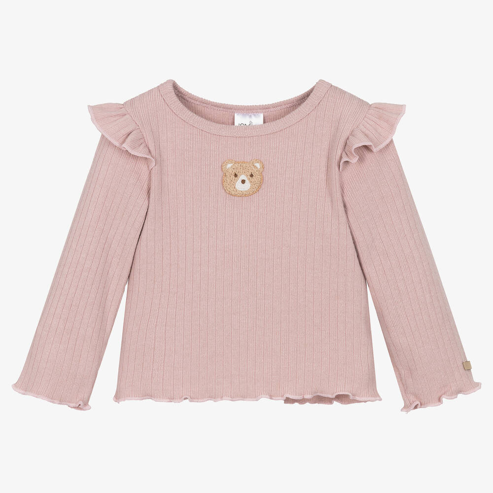 Jamiks - Haut rose ours bébé fille | Childrensalon