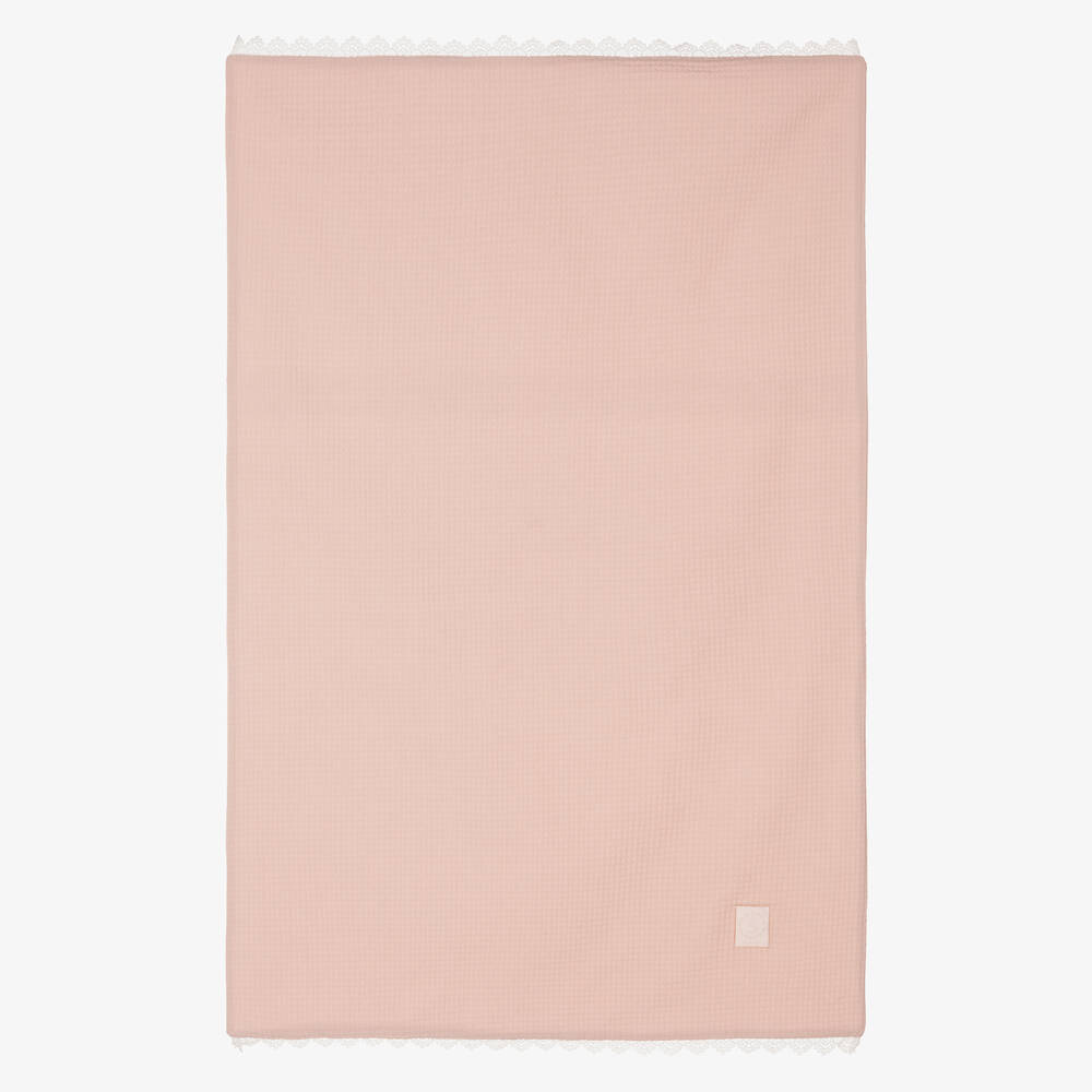 Jamiks - Baby Girls Pink Cotton Blanket (100cm) | Childrensalon