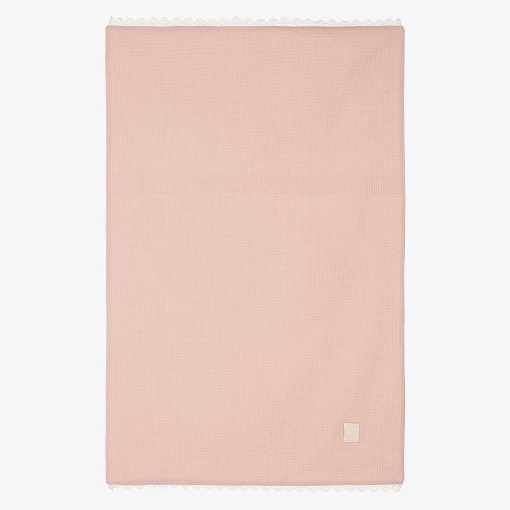 Jamiks-Baby Girls Pink Cotton Blanket (100cm) | Childrensalon Outlet