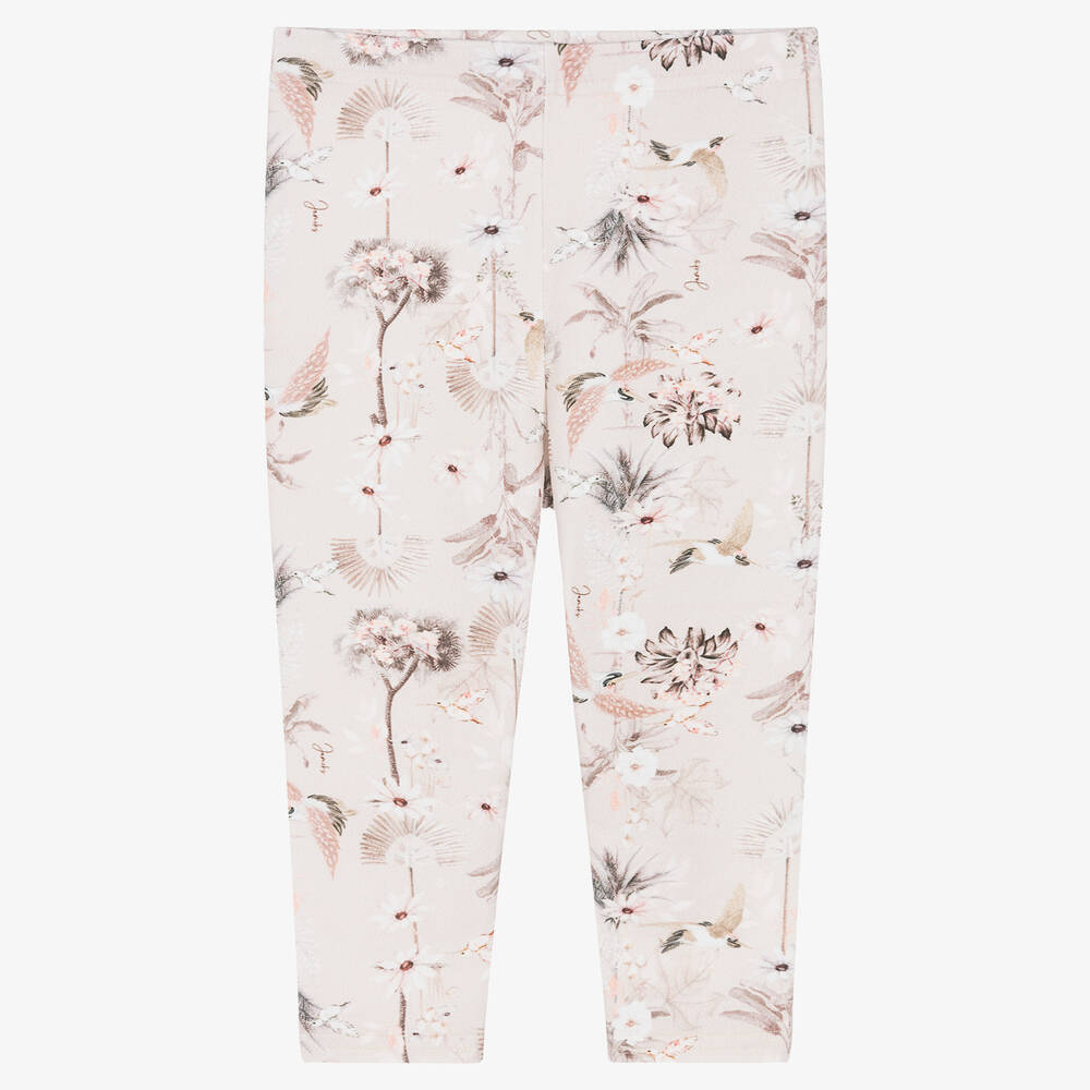 Jamiks - Legging rose en coton à fleurs bébé | Childrensalon