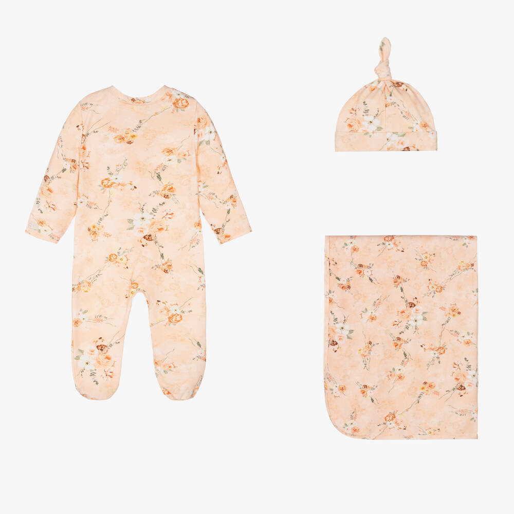 Jamiks-Розовый комплект с комбинезоном в цветочек | Childrensalon Outlet