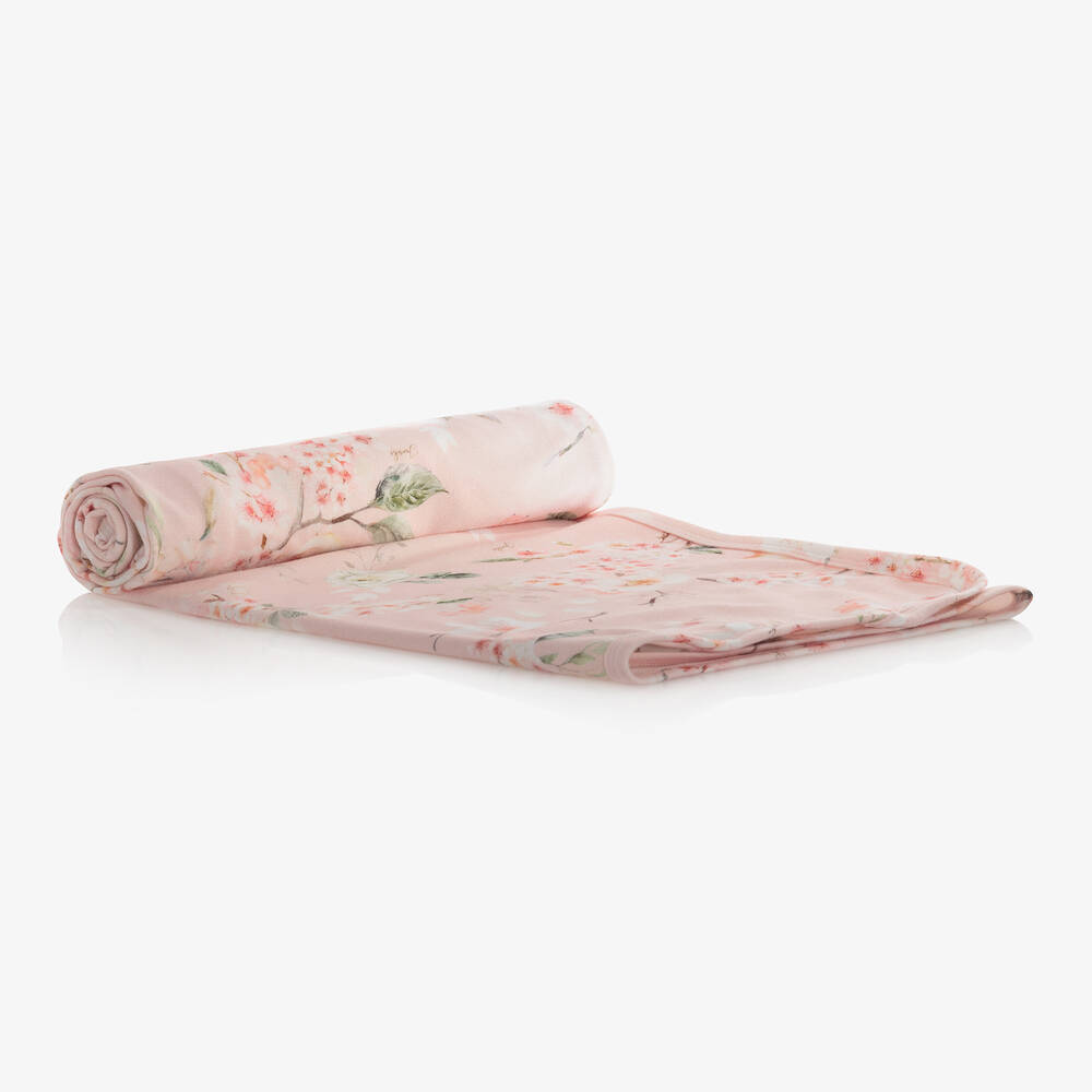 Jamiks - Baby Girls Pink Floral Print Swaddle (100cm) | Childrensalon
