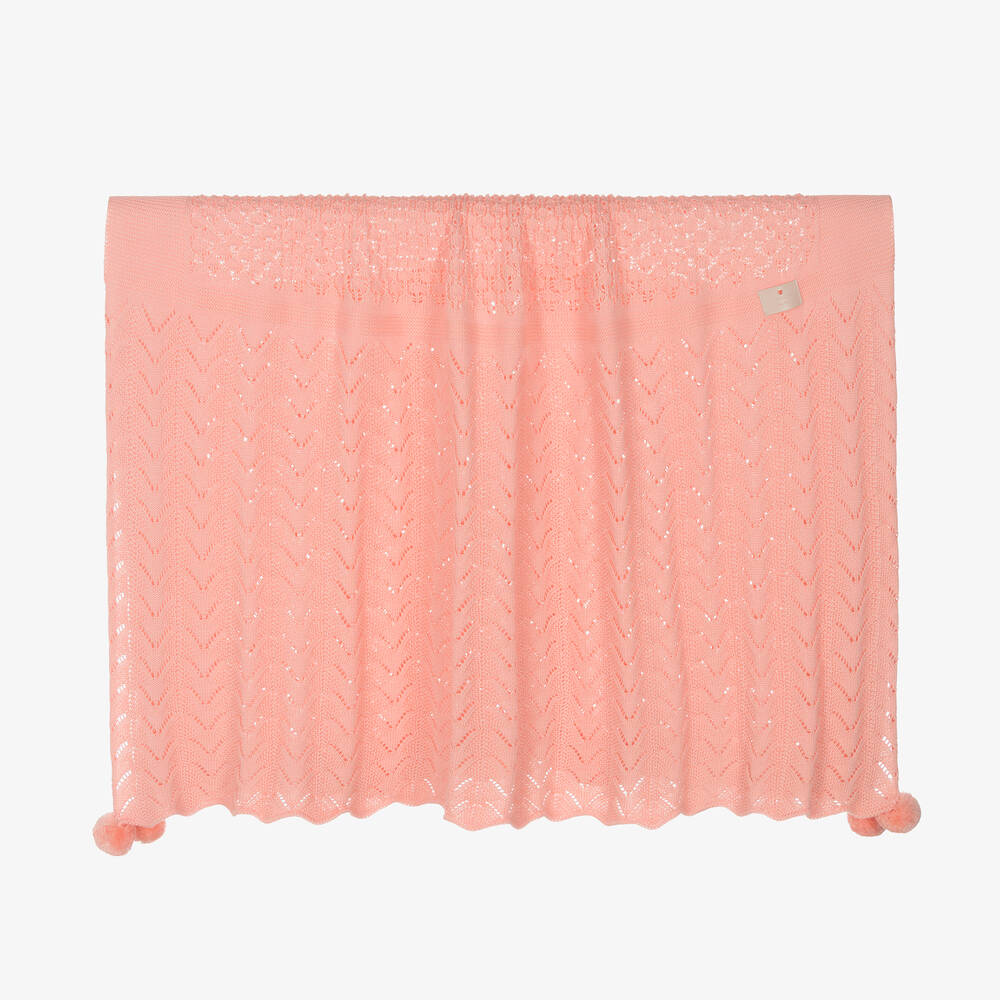 Jamiks - Baby Girls Pink Knitted Blanket (100cm) | Childrensalon