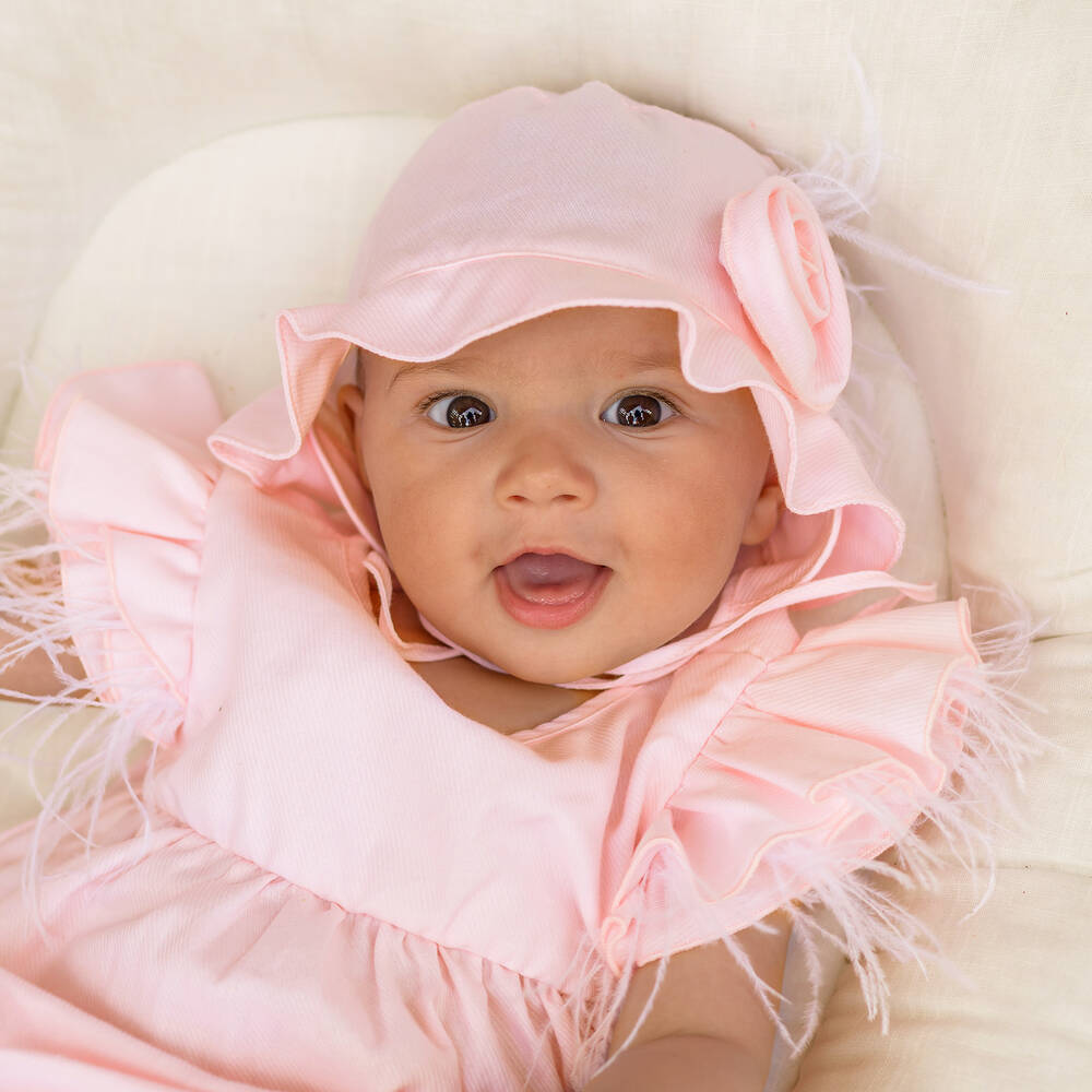 Jamiks-Baby Girls Pink Organic Cotton Hat | Childrensalon Outlet