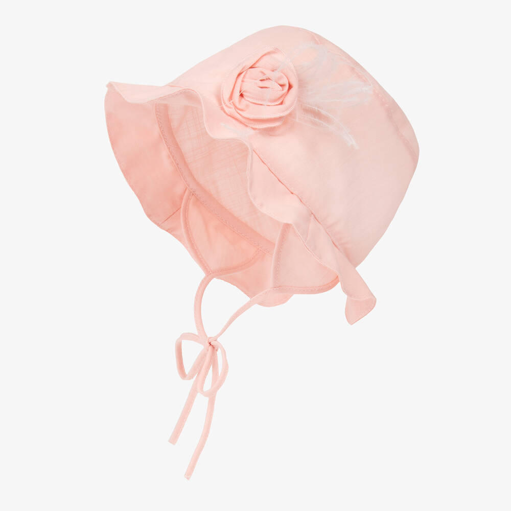 Jamiks-Baby Girls Pink Organic Cotton Hat | Childrensalon Outlet