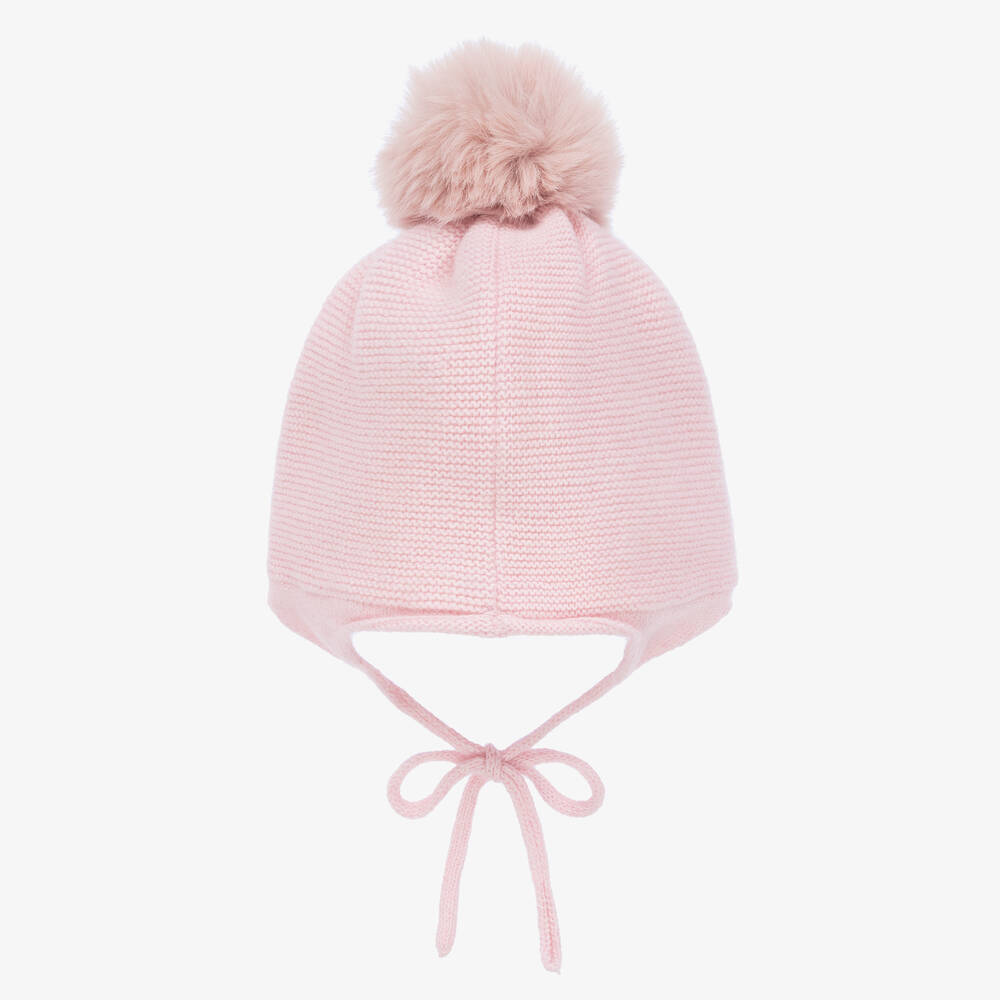 Jamiks-Baby Girls Pink Pom-Pom Bunny Hat | Childrensalon Outlet