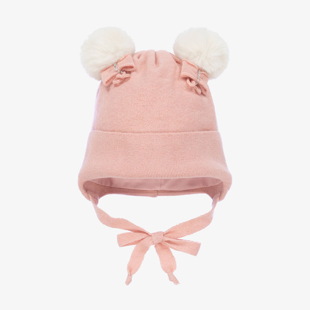 Jamiks-Baby Girls Pink Pom-Pom Hat | Childrensalon Outlet