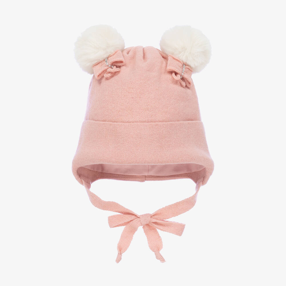 Jamiks - Chapeau rose à pompons Bébé fille | Childrensalon