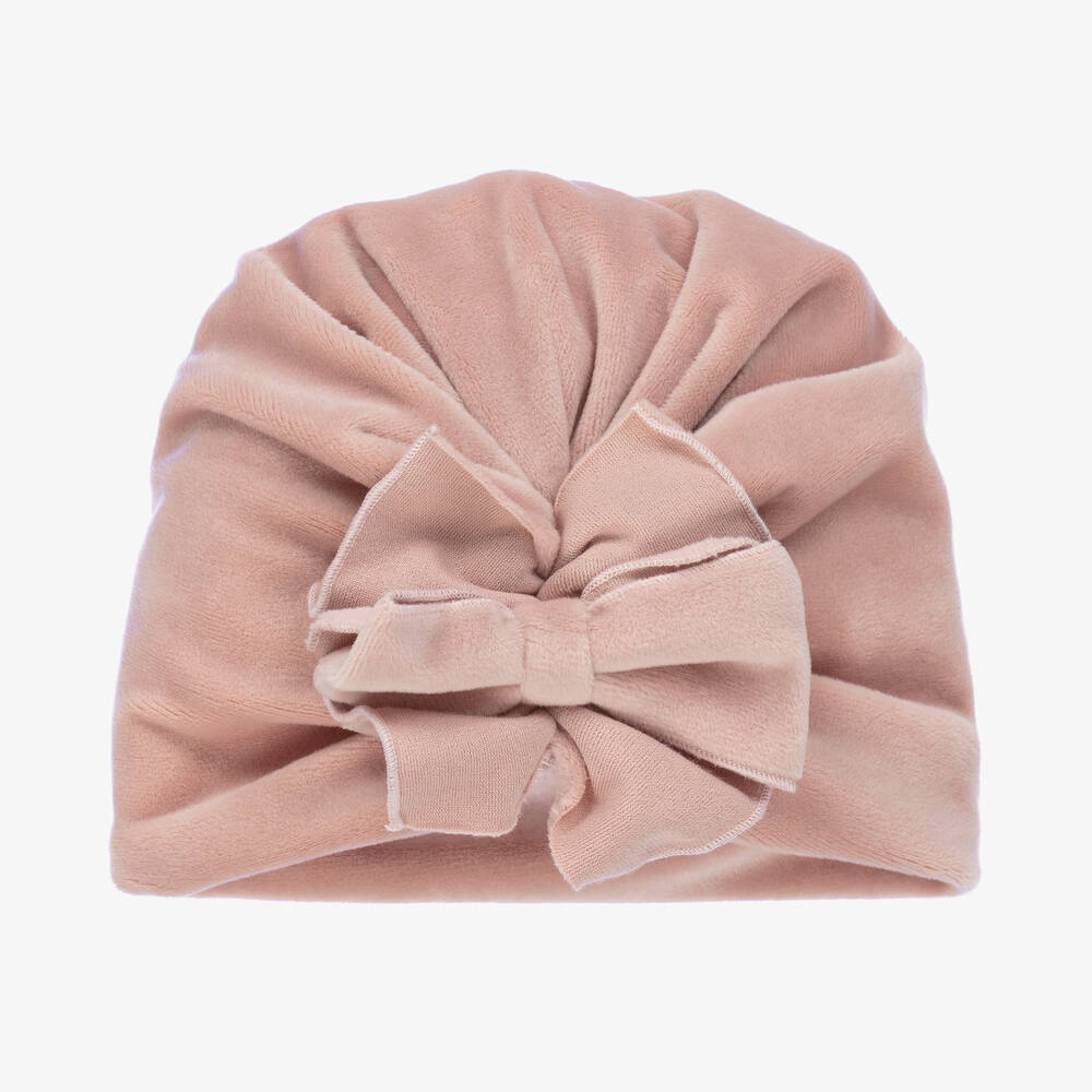 Jamiks - Baby Girls Pink Velour Turban | Childrensalon