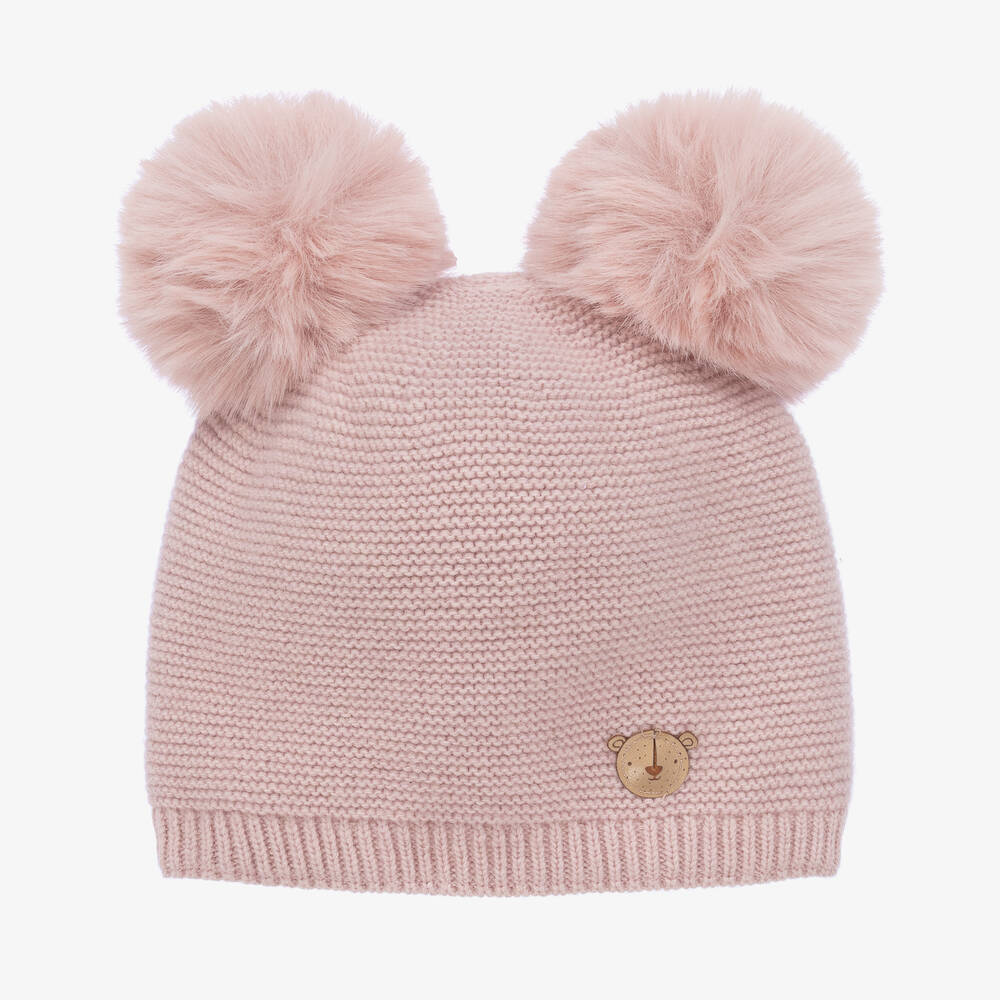 Jamiks - Bonnet rose en laine à pompons | Childrensalon