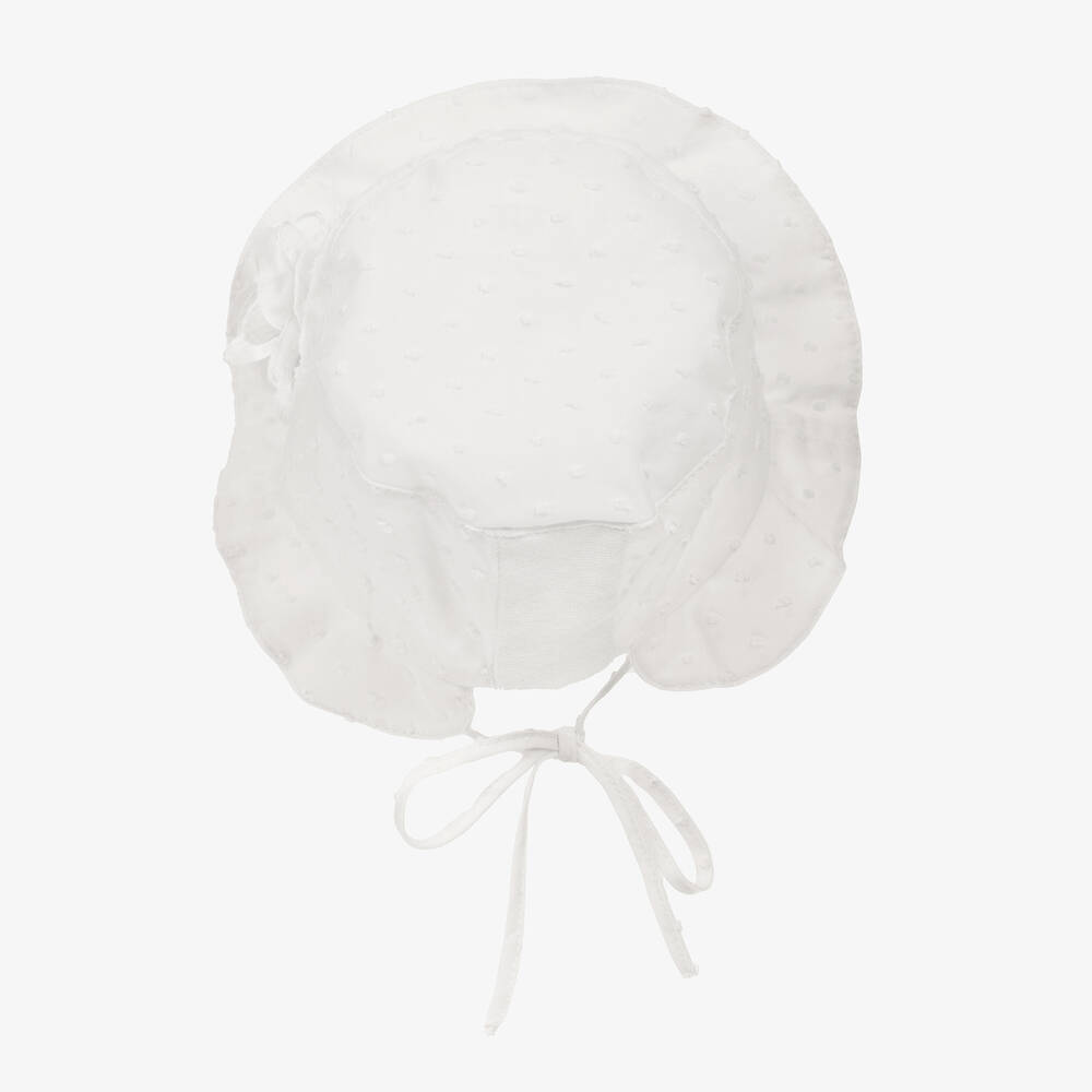 Jamiks-Белая шапочка из хлопка плюмети | Childrensalon Outlet