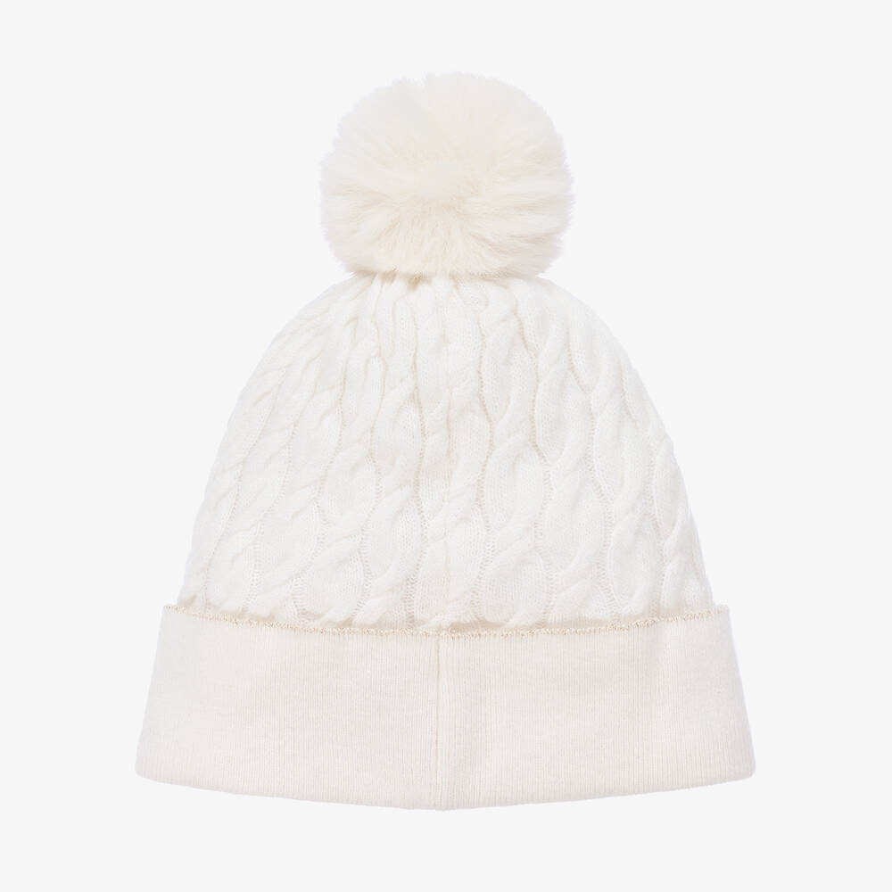 Jamiks-Белая шапка с помпоном для малышек | Childrensalon Outlet