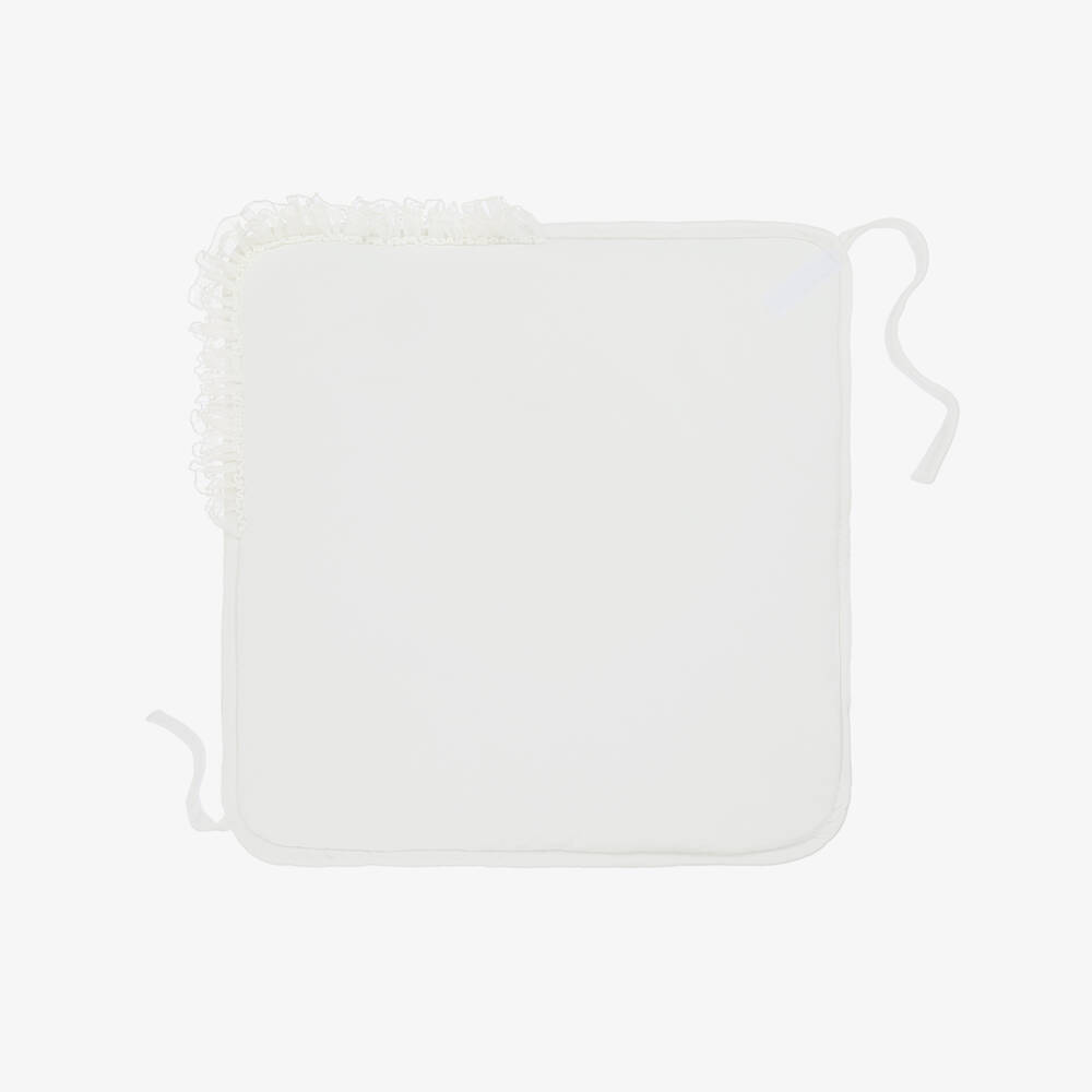 Jamiks-Baby Girls White Velour Nest with Lace Trim (70cm) | Childrensalon Outlet