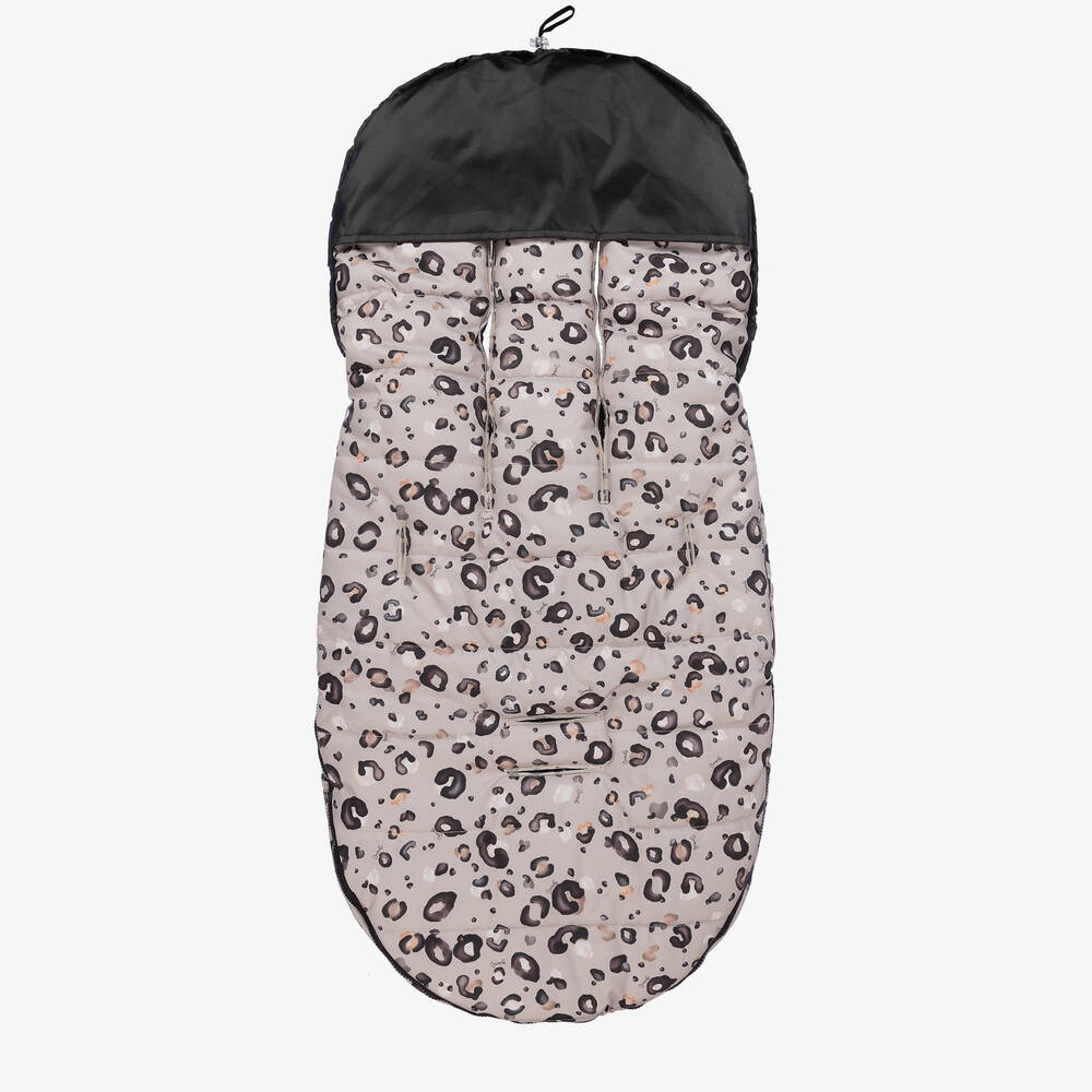 Jamiks-Beige & Black Leopard Print Footmuff (100cm) | Childrensalon Outlet