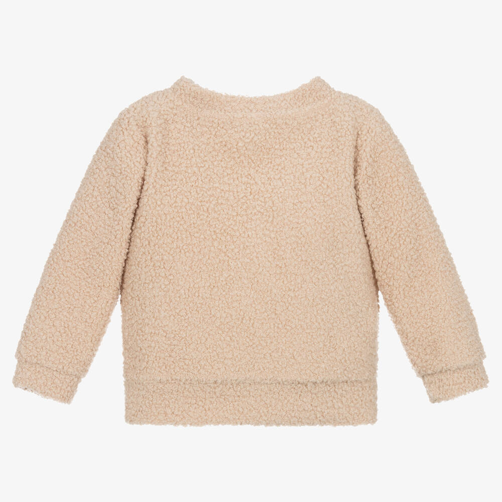 Jamiks-سويتشيرت مزيج قطن بوكليه وفليس لون بيج للأطفال | Childrensalon Outlet